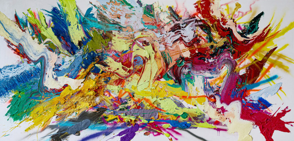 Echoes of a Distance Storm, 2024, 120 x 250 cm, Oil/Canvas, Courtesy of the Artist