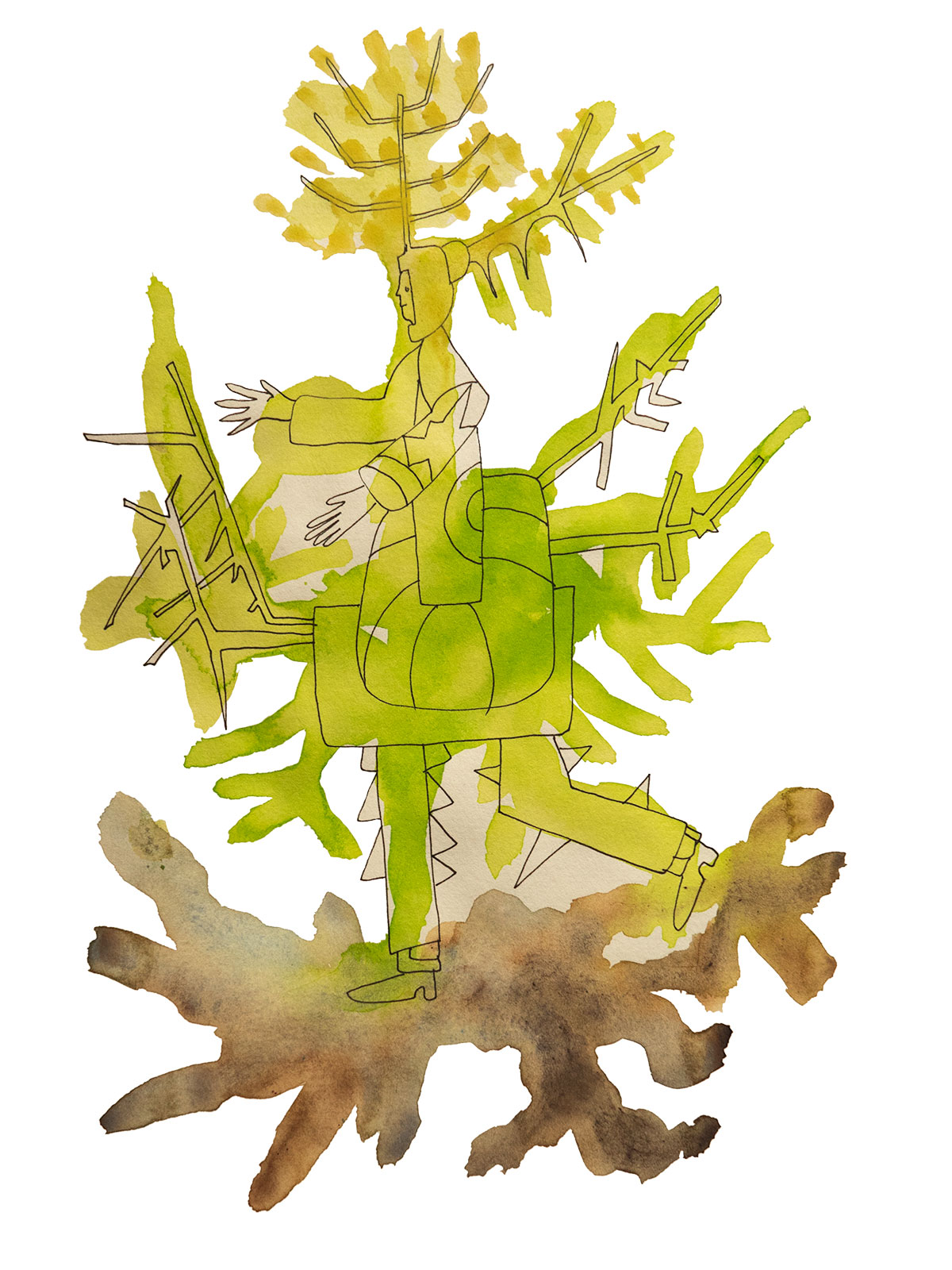 Moloch City Series - Insect - Insekt, 36 x 27 cm, Watercolor/Sketchbooks, 2018, Private Collection