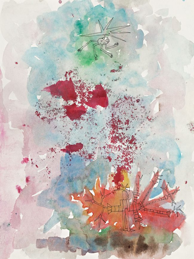 Moloch City Series - The orange cloud - Die orangene Wolke, 36 x 27 cm, Watercolor/Sketchbooks, 2018, Private Collection