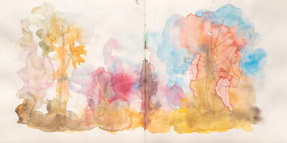 Traveling to the End, Watercolor Sketchbook, 2019, Seoul - Shanghai, Page 9-10