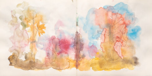 Traveling to the End, Watercolor Sketchbook, 2019, Seoul - Shanghai, Page 9-10