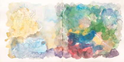 Traveling to the End, Watercolor Sketchbook, 2019, Seoul - Shanghai, Page 11-12