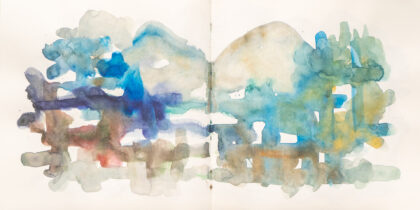 Traveling to the End, Watercolor Sketchbook, 2019, Seoul - Shanghai, Page 17-18