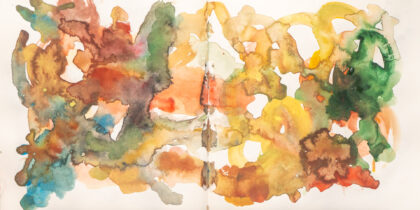 Traveling to the End, Watercolor Sketchbook, 2019, Seoul – Shanghai, Page 35-36