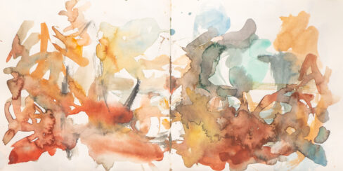 Traveling to the End, Watercolor Sketchbook, 2019, Seoul – Shanghai, Page 39-40