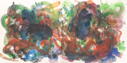 Traveling to the End, Watercolor Sketchbook, 2019, Seoul – Shanghai, Page 45-46