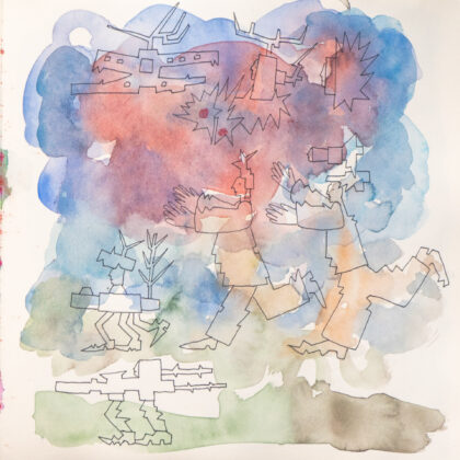 Traveling to the End, Watercolor Sketchbook, 2019, Seoul – Shanghai, Page 71