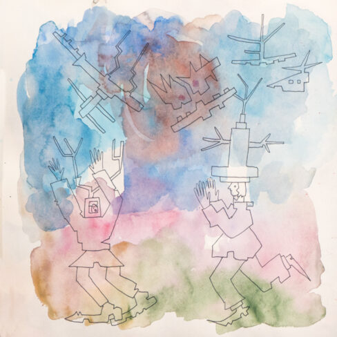 Traveling to the End, Watercolor Sketchbook, 2019, Seoul – Shanghai, Page 72