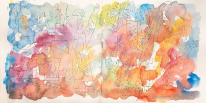 Traveling to the End, Watercolor Sketchbook, 2019, Seoul – Shanghai, Page 75-76