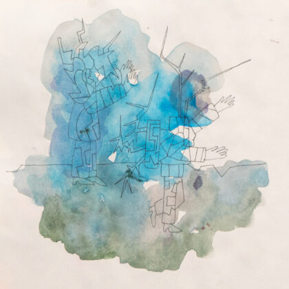 Traveling to the End, Watercolor Sketchbook, 2019, Seoul – Shanghai, Page 84