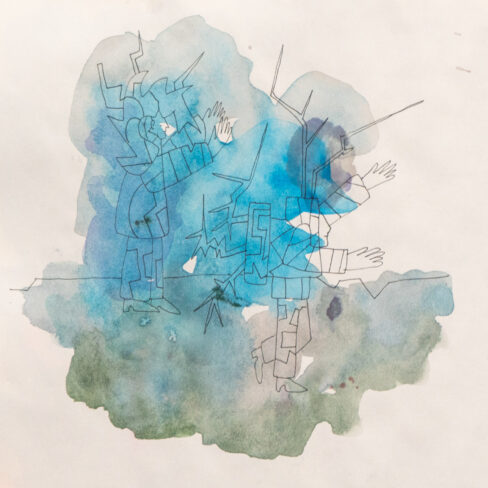 Traveling to the End, Watercolor Sketchbook, 2019, Seoul – Shanghai, Page 84