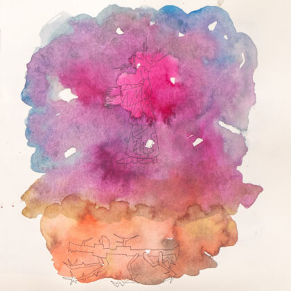 Traveling to the End, Watercolor Sketchbook, 2019, Seoul – Shanghai, Page 85