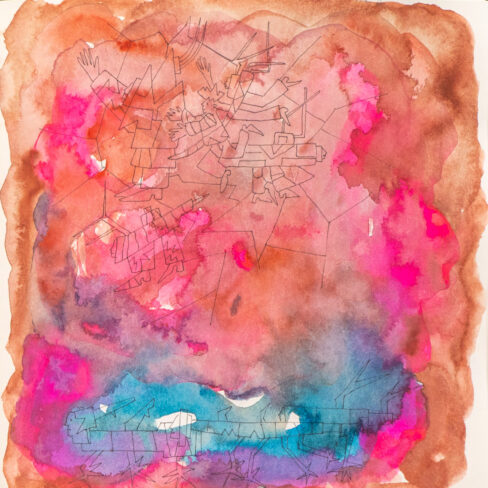 Traveling to the End, Watercolor Sketchbook, 2019, Seoul – Shanghai, Page 91