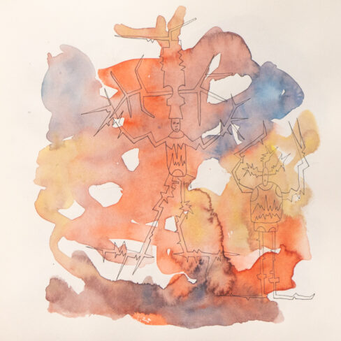 Traveling to the End, Watercolor Sketchbook, 2019, Seoul – Shanghai, Page 95