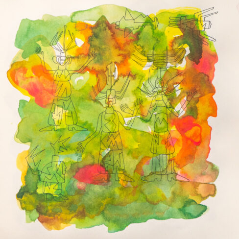 Traveling to the End, Watercolor Sketchbook, 2019, Seoul – Shanghai, Page 99