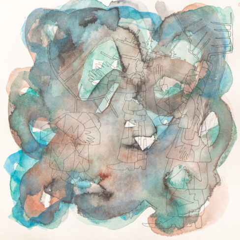 Traveling to the End, Watercolor Sketchbook, 2019, Seoul – Shanghai, Page 106