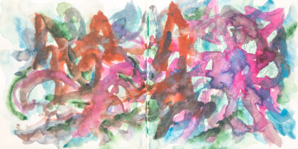 Traveling to the End, Watercolor Sketchbook, 2019, Seoul – Shanghai, Page 109-110