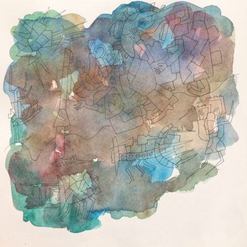 Traveling to the End, Watercolor Sketchbook, 2019, Seoul – Shanghai, Page 118