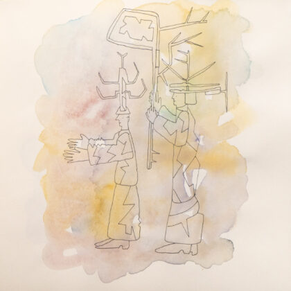 Traveling to the End, Watercolor Sketchbook, 2019, Seoul – Shanghai, Page 121