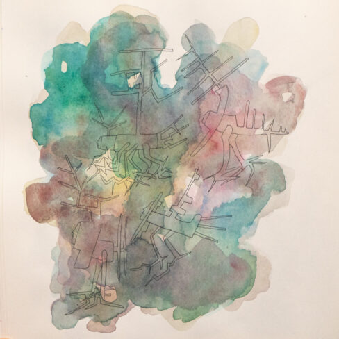 Traveling to the End, Watercolor Sketchbook, 2019, Seoul – Shanghai, Page 122