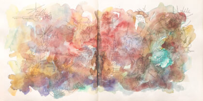 Traveling to the End, Watercolor Sketchbook, 2019, Seoul – Shanghai, Page 131-132