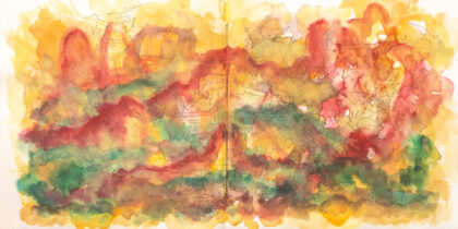 Traveling to the End, Watercolor Sketchbook, 2019, Seoul – Shanghai, Page 133-134