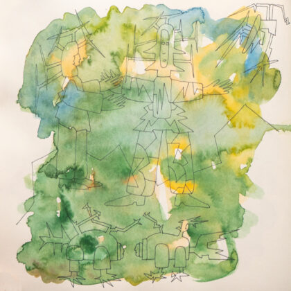 Traveling to the End, Watercolor Sketchbook, 2019, Seoul – Shanghai, Page 144